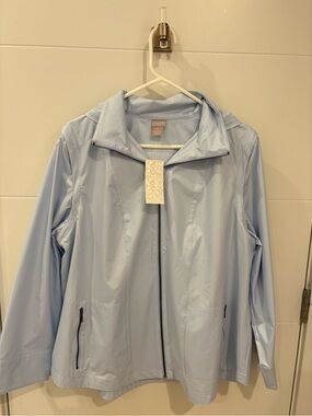 Chico's Light Blue Zip-Up Utility Jacket